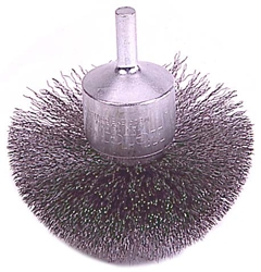Weiler #10041  3" CIRCULAR FLARED CRIMPED WIRE END BRUSH, .008" STEEL FILL (sold each) 